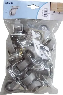 Produktbild von Möbel-Lenkrolle-Mini, bis 35 kg, 36 x 50 x 15 mm, 12 Stück