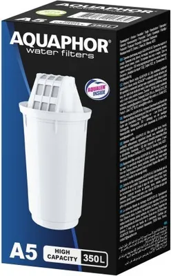 The image shows the packaging of an Aquaphor water filter cartridge.