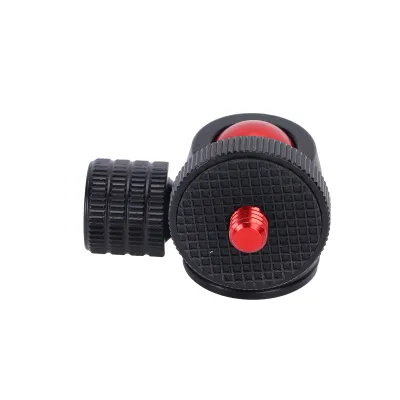 Imagen del producto de Minijusto para rótula, rótula para trípode pequeña, minijusto para rótula giratoria de 360 grados, rótula con adaptador de zapata fría, rótula pequeña para trípode de cámara, minijusto para rótula con zapata fría