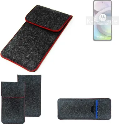 Produktbild von K-S-Trade Handy Schutz Hülle kompatibel mit Motorola Moto G 5G Schutzhülle Handyhülle Filztasche Pouch Tasche Case Sleeve Filzhülle dunkelgrau