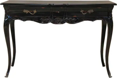 Immagine prodotto di Consolle da tavolo in stile barocco, marca Casa Padrino, in stile antico, colore nero, con 3 cassetti, dimensioni 120 cm
