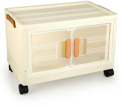 Imagen del producto de Caja de almacenamiento apilable de gran capacidad, con tapa y ruedas, ideal para cualquier ambiente