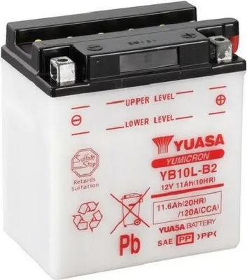 Obrázek produktu pro Olověný/kyselinový akumulátor YUASA bez kyselinové sady - YB10L-B2