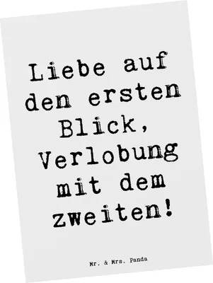 Produktbild von Mr. & Mrs. Panda Postkarte Spruch Verlobung Glaube - Weiß - Geschenk, Verlobungsfeier, Magie der Liebe, einzelkarte, Heirat, Heiraten, Erinnerungen, Ansichtskarte, Feier