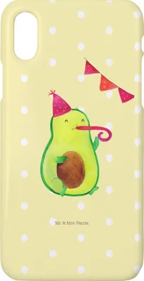 Produktbild von Mr. & Mrs. Panda Iphone 10 Handyhülle Avocado Party - Gelb Pastell - Geschenk, Happy Birthday, Geburtstag, Hülle, X, Cover, Avocados, Handy