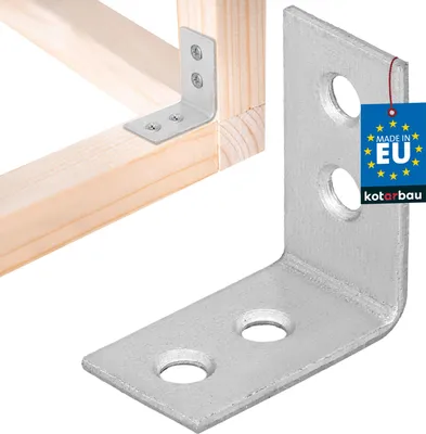 Produktbild von KOTARBAU® Winkelverbinder Schwerlastwinkel 30 x 30 x 17 mm verzinkter Stahl Winkel Stahlwinkel Stabil Langlebig Balkenverbinder Silber