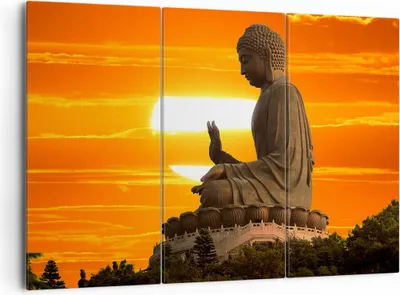 Produktbild von Bild auf Leinwand - Leinwandbild - tempel buddha - 165x110cm - Wand Bild - Wanddeko - Wandbilder - Leinwanddruck - Bilder - Kunstdruck - Wanddekoration - Leinwand bilder - Wandkunst - CE165x110-3532