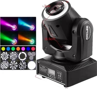 Image de Lumière de scène LED, contrôle DMX 512, 8 motifs + 8 couleurs, 80W, prise EU