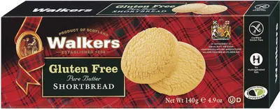Obrázek produktu pro Walkers Bezlepková máslová sušenka Pure Butter Shortbread Scottish 140g