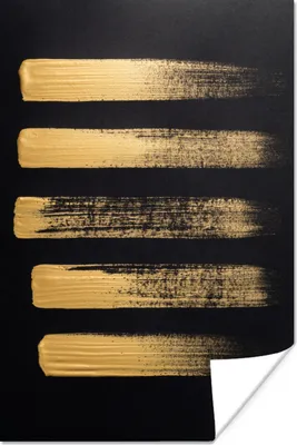 Produktbild von MuchoWow® Poster Muster aus goldener Farbe auf schwarzem Hintergrund 40x60 cm - Plakate für die Wand - Poster Babyzimmer