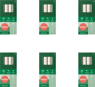 Obrázok produktu pre Bolsius - Stolové sviečky - 170/20 - 8 kusov v balení - Mračná biela - Hodnotné balenie - 48 kusov - 6 balení