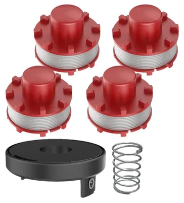Produktbild von Aoreun Ersatzfadenspule für Einhell Rasentrimmer, Kompatibel mit Einhell GE-CT 36/30Li E,Fadenspule Rasentrimmer Zubehör, 3405096 Ersatzspulen(4 Fadenspule+1 Trimmerabdeckung+1 Feder)