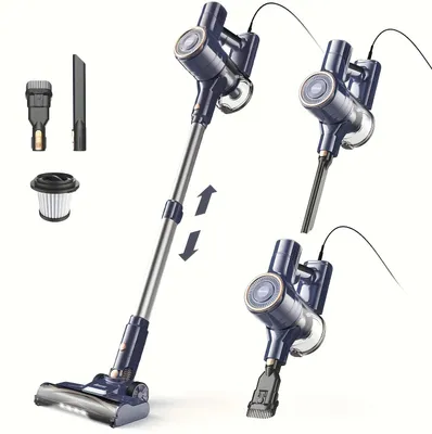 Image de I8 - Aspirateur balai filaire - Puissance d'aspiration 25 kPa - Puissance 600 W - Appareil à main 6-en-1 - Filtre HEPA - Sans sac - Prise européenne - Bleu