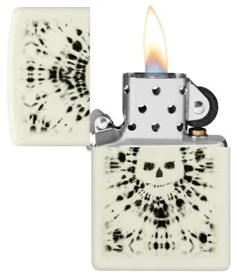 Produktbild von Zippo Sturmfeuerzeug Hippie Skull Glow-in-the-Dark Nachfüllbar Windfest