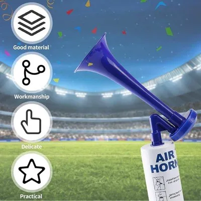 Image de 2 cornes de supporters bleues pour les matchs de football