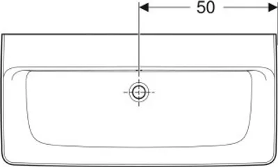 Produktbild von Geberit Renova Plan, Waschtisch, 100x48 cm, ohne Hahnloch, mit Überlauf, 501708, 501.708.00.1