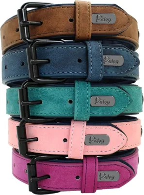 Obrázek produktu pro STARPET Kožený obojek pro psa, barva: zelená, velikost M (27-34cm)