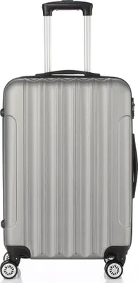 Produktbild von Hartschalenkoffer Reisekoffer-Set Koffer-Set Trolley-Set 3 Stk. mit Längsstreifen ABS Silber grau