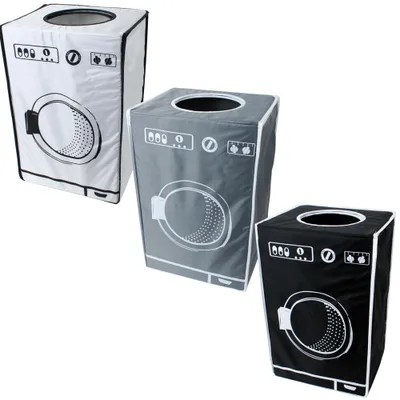 Produktbild von teprovo 3er Set faltbarer Wäschekorb Wäschesammler Wäschesammler Laundry Baskets Schmutzwäsche Korb 50 L Kleideraufbewahrung schwarz weiß grau