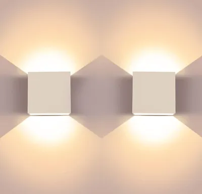 Produktbild von Wandleuchte 2PCS LED Wandleuchte, 6W Quadratische Wandlampe, IP65, Warmweiß