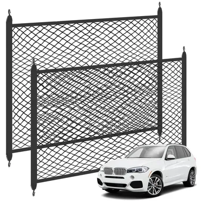 Obrázok produktu pre Sada dvoch sieťok do batožinového priestoru, rozmery 100x80 cm a 100x60 cm, s 4 háčikmi, elastické