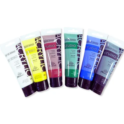 Obrázok produktu pre Sada akrylových farieb Phoenix 6 farieb x 75 ml akrylovej farby