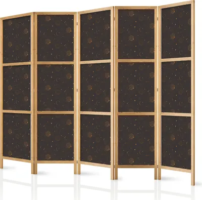 Obrázek produktu pro Japonský paraván Pozadí a vzory 225x172 cm 5dílný zelený