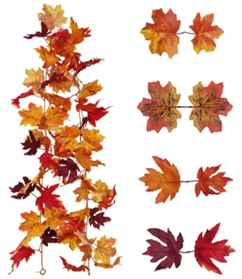 Ahornblatt-Girlande, Herbstlaub, 175 cm, für Dekoration