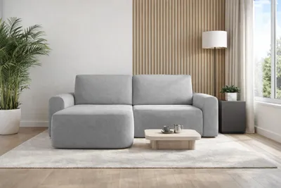 Produktbild von AX LIVING Sofa 250 cm breit mit Schlaffunktion Otterton in Hellgrau L