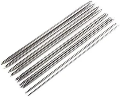 Produktbild von Stricknadeln Set 55 Teile - Edelstahl Stricknadeln - Doppelspitz 2,0 mm - 6,5 mm - 11 Größen - Professionelles Handwerk - Stricknadelset