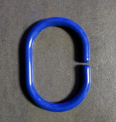 Produktbild von Dekoline Duschvorhangringe Royalblau 12 Stück Oval C-Form PP 58x40 mm