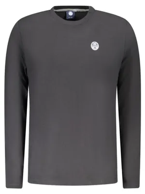 Produktbild von Elegantes Langarmshirt für Herren – Schwarz mit Rundhals und Applikation
