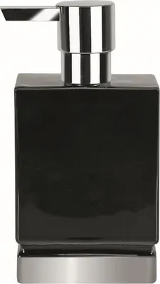 Produktbild von Spirella Seifenspender "Roma" Flüssigseifen-Spender Porzellan 300ml Schwarz/Silber