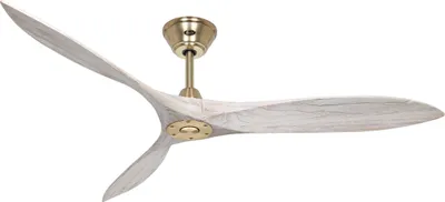 Produktbild von Energiespar Deckenventilator mit Fernbedienung Eco Airscrew 152 cm Messing gebürstet / Weiß gebürstet