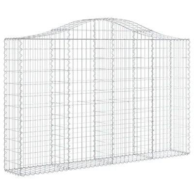 Image de vidaXL Gabion avec arc surélevé 200x30x120/140 cm Fer galvanisé