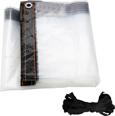Image de TolleTour Bâche PVC transparente imperméable avec œillets, bâche résistante aux intempéries auvents pliables,2 × 5M Protection contre la pluie bâche pour meubles de jardin plantes serre