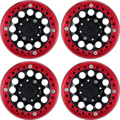 Produktbild von 4PCS 1,9 Zoll Metal Beadlock Wheel Rim für 1:10 RC Crawler Traxxas Hsp Redcat Rc4wd Tamiya Axial Scx10 D90 Hpi Reifen Zubehör schwarz