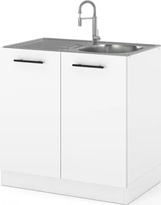 Zdjęcie produktu dla Szafka Kuchenna Stojąca Pod Zlewozmywak Modułowa 80Cm Spremium Biały Mat