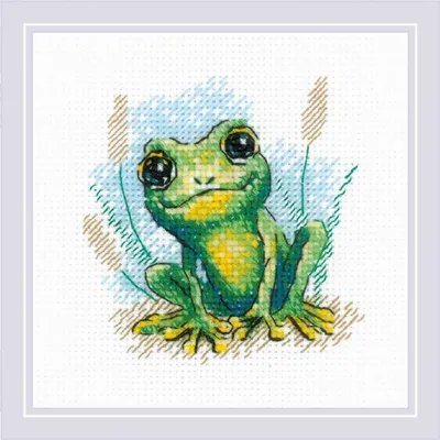 Obrázok produktu pre Balenie výšiviek krížikom Riolis "Malá žaba", počítaný vzor, 15x15cm