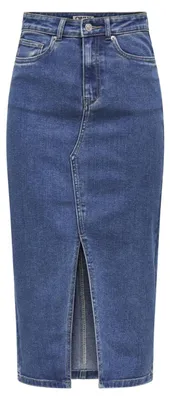 Immagine prodotto di Jeansrock a vita alta con spacco frontale | M