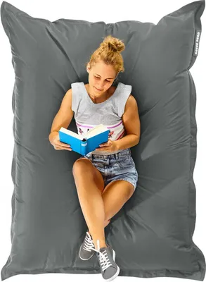 Produktbild von Green Bean Sitzsack "Square" XXL 140x180cm mit 380 Liter EPS Perlen - Riesensitzsack für Kinder & Erwachsene - Grau