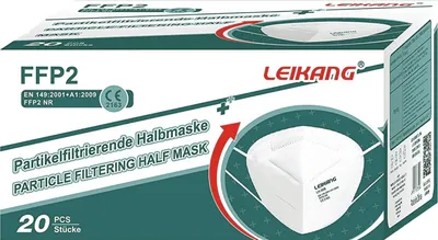 Zdjęcie produktu dla 1000x Maska LEIKANG® FFP2 5-warstwowa CE0598 biała