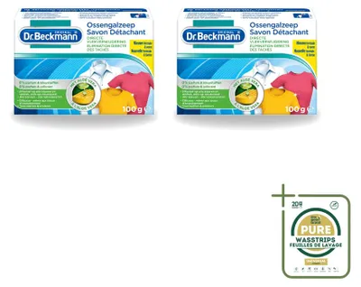 Produktbild von 2 x Dr. Beckmann Fleckenteufel Gallseife mit Aloe Vera, 100 g - Vorratspackung - 2 Stücke