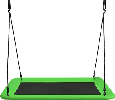 Produktbild von Nestschaukel, 100-180 cm höhenverstellbar, Baumschaukel bis 318 kg belastbar, Tellerschaukel für Innen & Außenbereich, Gartenschaukel für Kinder & Erwachsene, 150 x 80 cm (Grün)