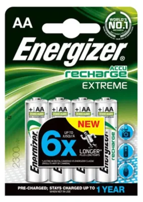 Produktbild von Energizer 635730, Wiederaufladbarer Akku, AA, Nickel-Metallhydrid (NiMH), 1,2 V, 4 Stück(e), 2300 mAh