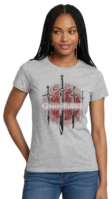 Produktbild von Spreadshirt Game Of Thrones Schwerter Der Häuser Frauen T-Shirt, S, Grau meliert