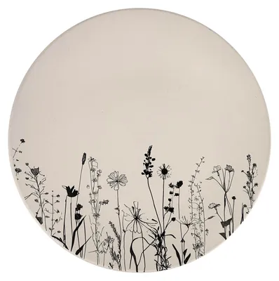 Obrázok produktu pre Keramický plytký tanier Cream Garden ø 26,5 cm, krémová/čierna