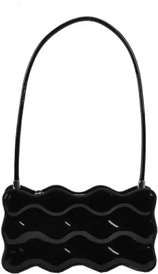 Immagine prodotto di Mini borsetta da donna in Pelle finta PU, elegante borsa a tracolla, borsetta da accompagnamento, pochette da sera, custodia per cellulare, nera