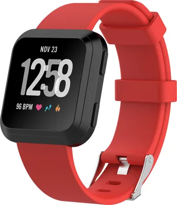 Produktbild von Strap-it Fitbit Versa / Versa 2 Armband Silikon (Rot) - Große: M/L