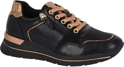 Image de Cipriata - Baskets pour femmes "Clelia" DF2494 (40.5 EU) (Noir/Or)